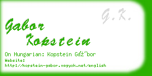 gabor kopstein business card